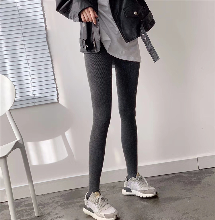 你们王炸款瘦腿袜竖条纹加绒加厚