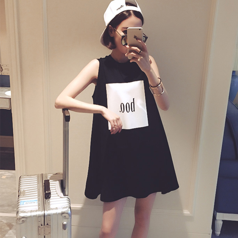 pure cotton Summer wear Korean Edition a word Sleeveless Easy Large Primer Mid length version printing pregnant woman Vest skirtin the Maternity/Maternal supplies/Nutrition , Maternity , Sling/Vest  category - from Buy2taobao.com to provide professional Taobao agent buy service