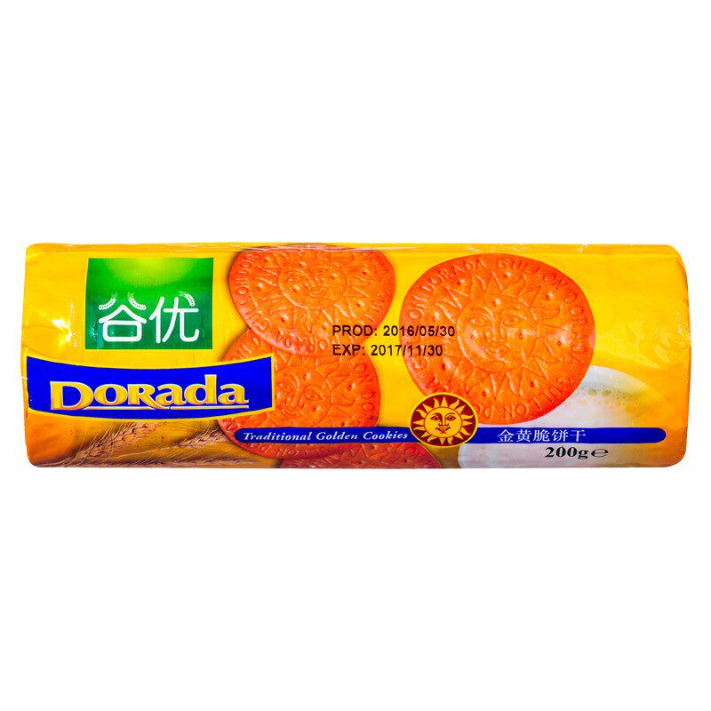 西班牙进口谷优Gullon金黄脆酥性饼干粗粮代餐饼干早餐200g全麦饼
