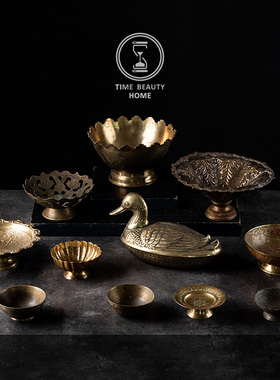 欧美风黄铜旧物vintage西洋古董