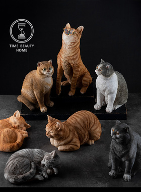 精品仿真动物猫咪摆件