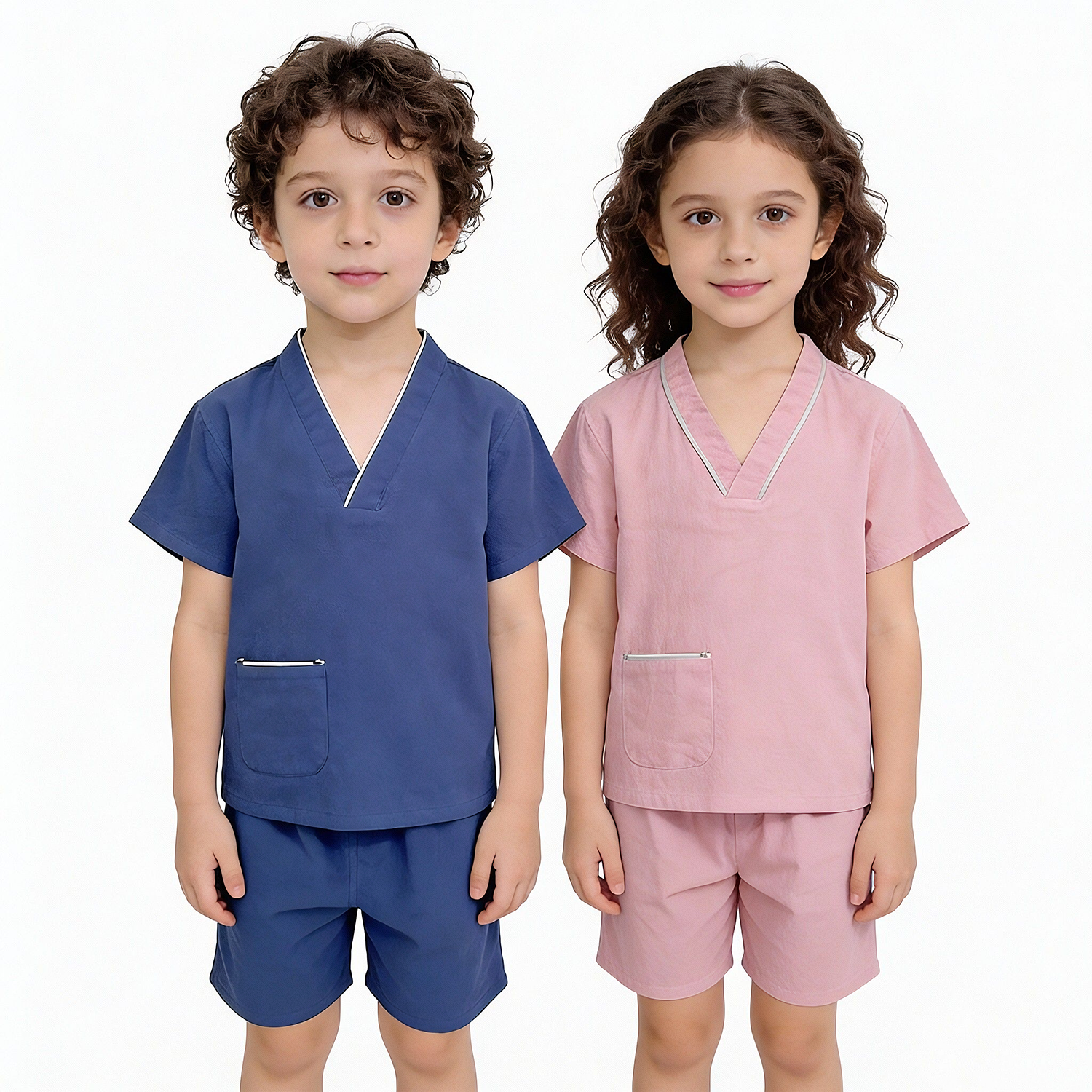 儿童汗蒸服大小童睡衣桑拿洗浴按摩服娃娃卡通浴衣亲子装纯棉男女