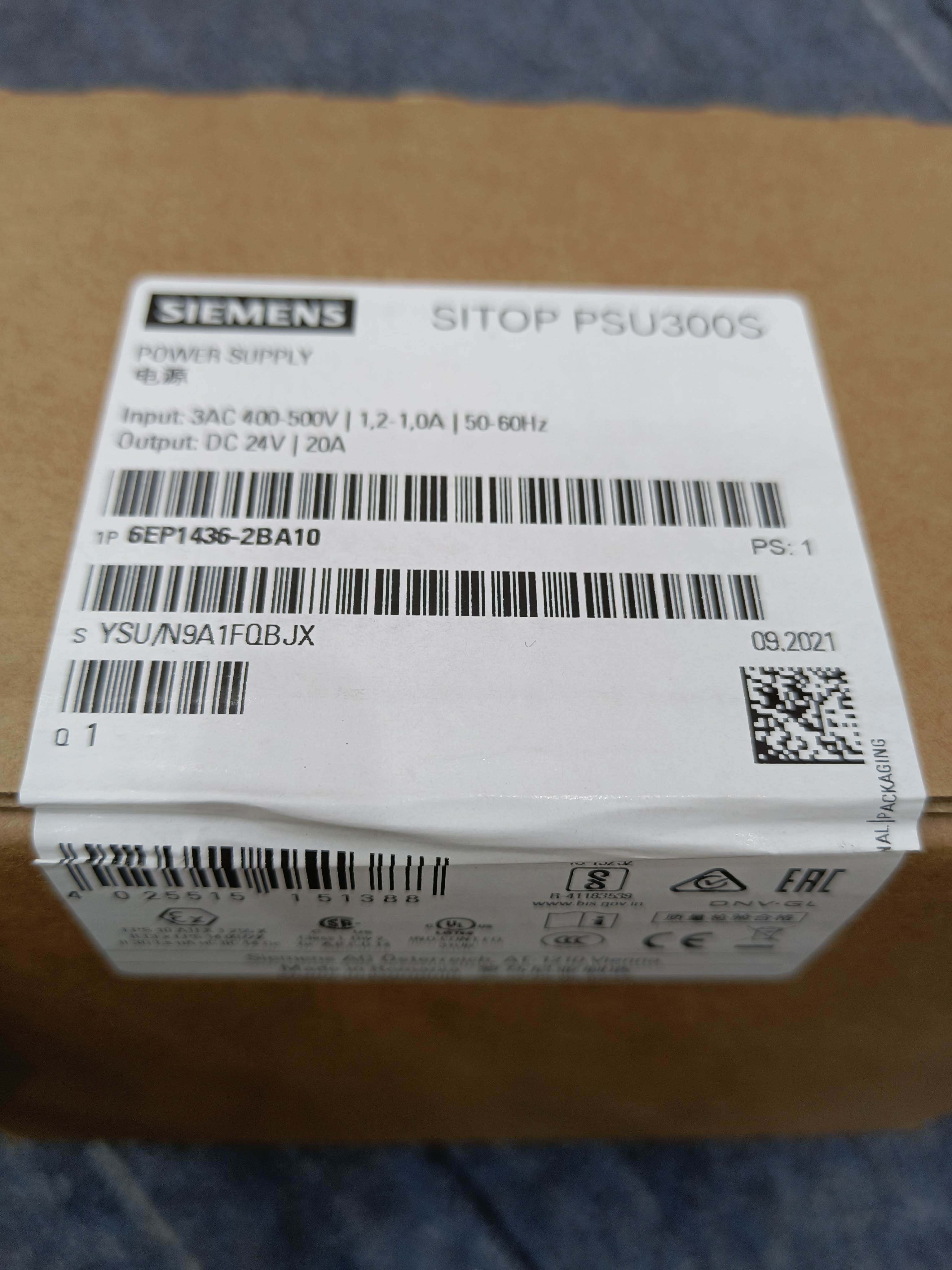 西门子全新原装现货24vdc/20a电源模块6ep1436-2ba00询价