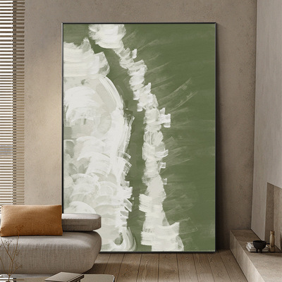 新家装饰莫兰迪色大气意境感油画沙发落地装饰画过道抽象肌理挂画