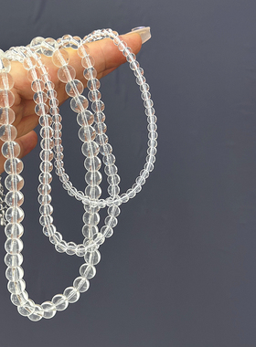 高级感夏日透明水晶串珠项链