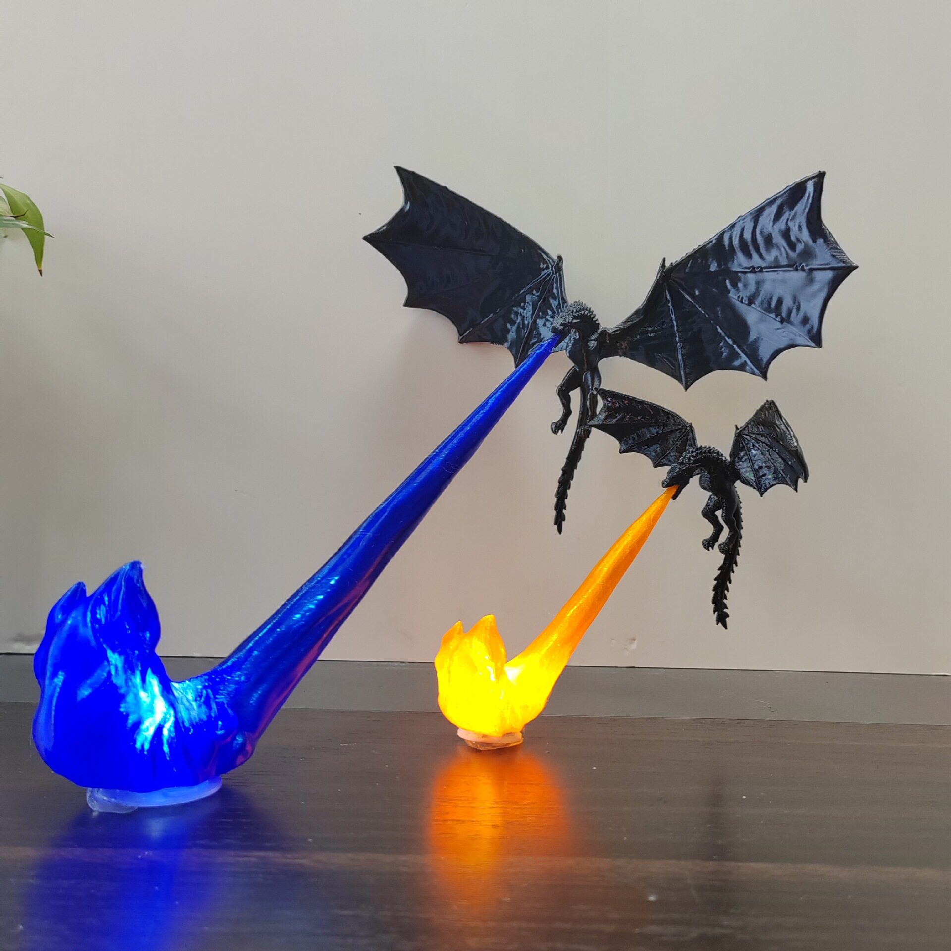 跨境新品3D打印Dragon Flame Book Nook 龙焰书角书架装饰摆件工