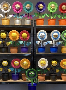 ronenglish太阳花教父摆件雕塑搪胶头可转动潮流网红软装奢侈品