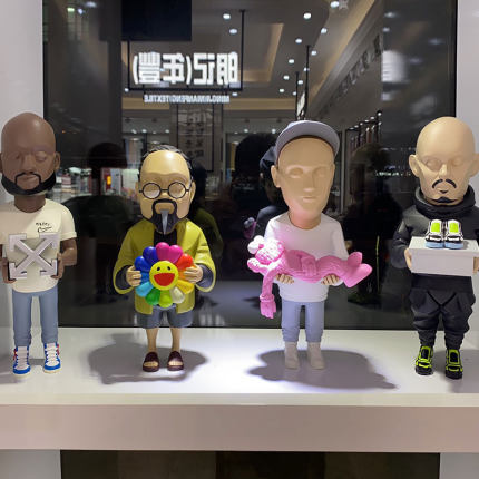 潮流潮牌主理人公仔手办摆件玩具人偶模型潮玩村上隆ow潮品