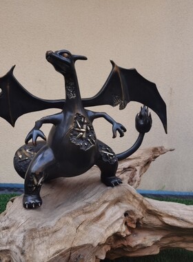 小火龙铸铜铜金雕塑摆件