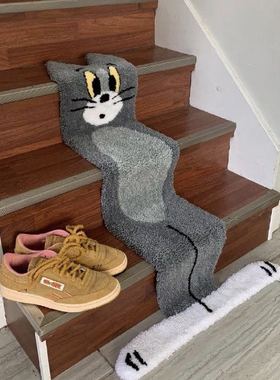 汤姆猫地毯猫和老鼠趣味床边毯可爱ins同款卧室楼梯家用卡通地垫