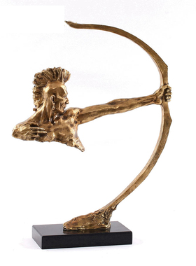 印第安骑马工艺品美式风人物雕塑