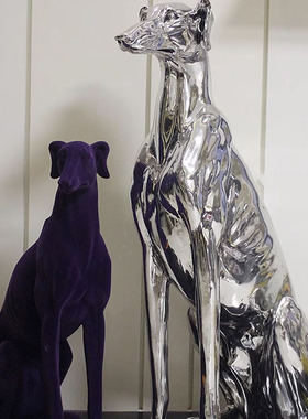 欧式电镀格力灵缇犬家居摆