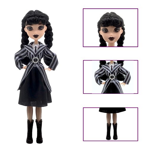 亚当斯的一家Wednesday Addams娃娃 Academy校服服装rave'n公仔