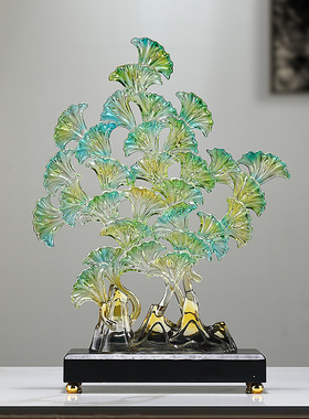 发财银杏树玄关摆件轻奢高档客厅电视柜酒柜装饰品乔迁新居寓意