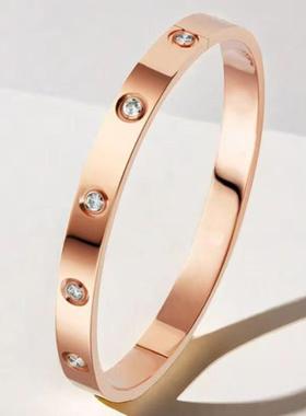 钛钢合成立方氧化锆时尚手镯