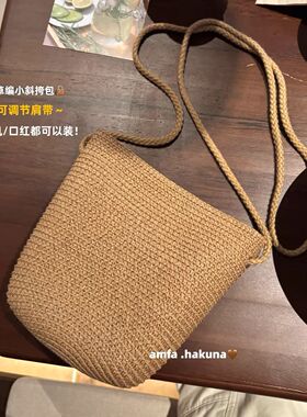 夏日炎炎～手工草编包迷你小挎包度假单肩遛弯手机包包沙滩编织包