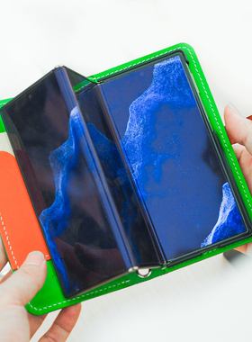 两针一线适用华为matexts非凡大师三折叠手机壳真皮高级感全包翻盖mateXT新款斜挎保护套挂绳防摔外皮套