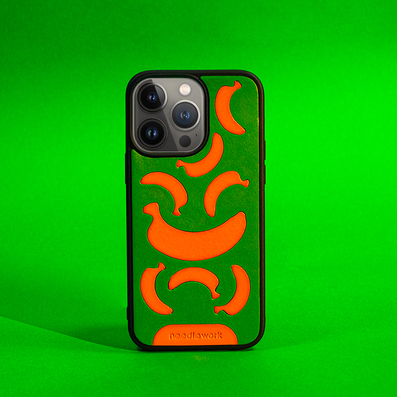 真皮苹果17手机壳蕉来好运系列