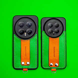 两针一线适用荣耀Magic8手机壳新款高级感纯手工真皮荣耀Magic8Pro带支架挂绳斜挎可背镜头全包保护外套防摔