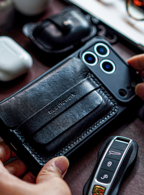 两针一线适用iphone17手机壳新款高级感苹果17promax证件零钱卡包套真皮苹果17air挂绳斜挎手提17pro镜头全包