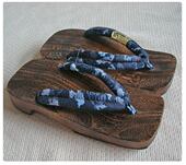 桐木夹脚木屐居家凉拖鞋 外贸日单夏季 男款 蓝龙纹厂家直销纯手工