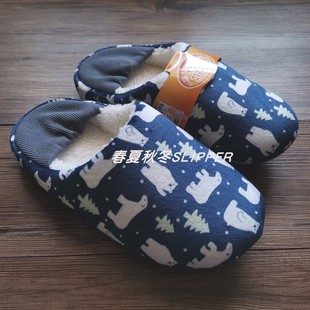 日单静音保暖棉鞋 女加厚毛绒记忆棉卡通小熊包跟软底两穿棉拖 冬季