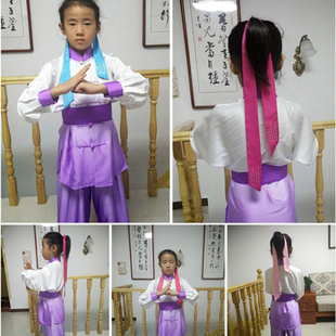 武术比赛表演服头带腕带腰带三件套可刺绣花镶贴钻加亮片量身定做