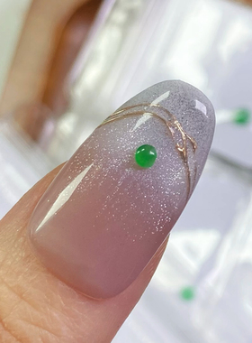 5844号天然缅甸翡翠a货冰阳绿美甲用小裸石一图一份选项自选