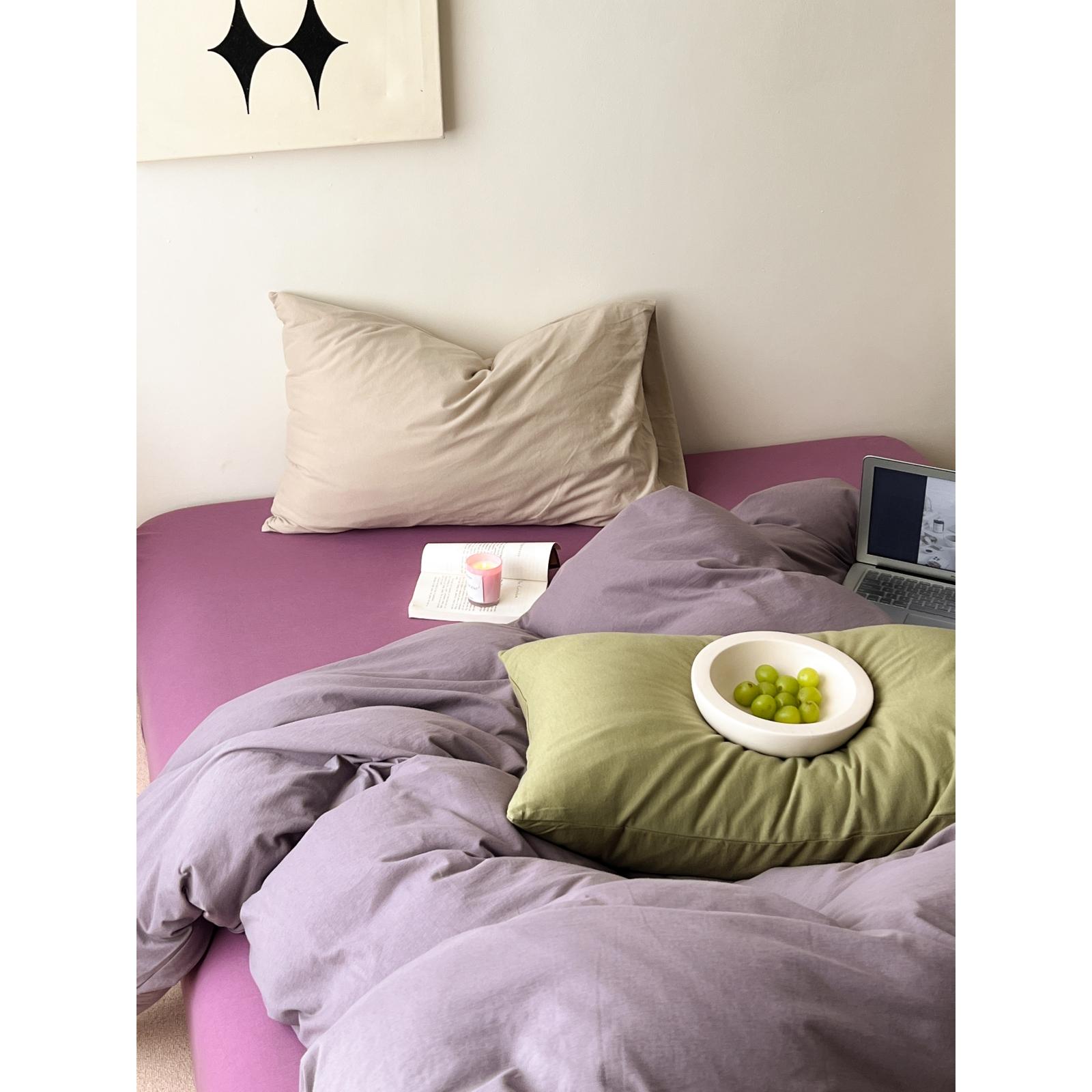 新疆包邮多肉葡萄 柔软针织棉天竺棉全棉四件套纯色纯棉床单三件