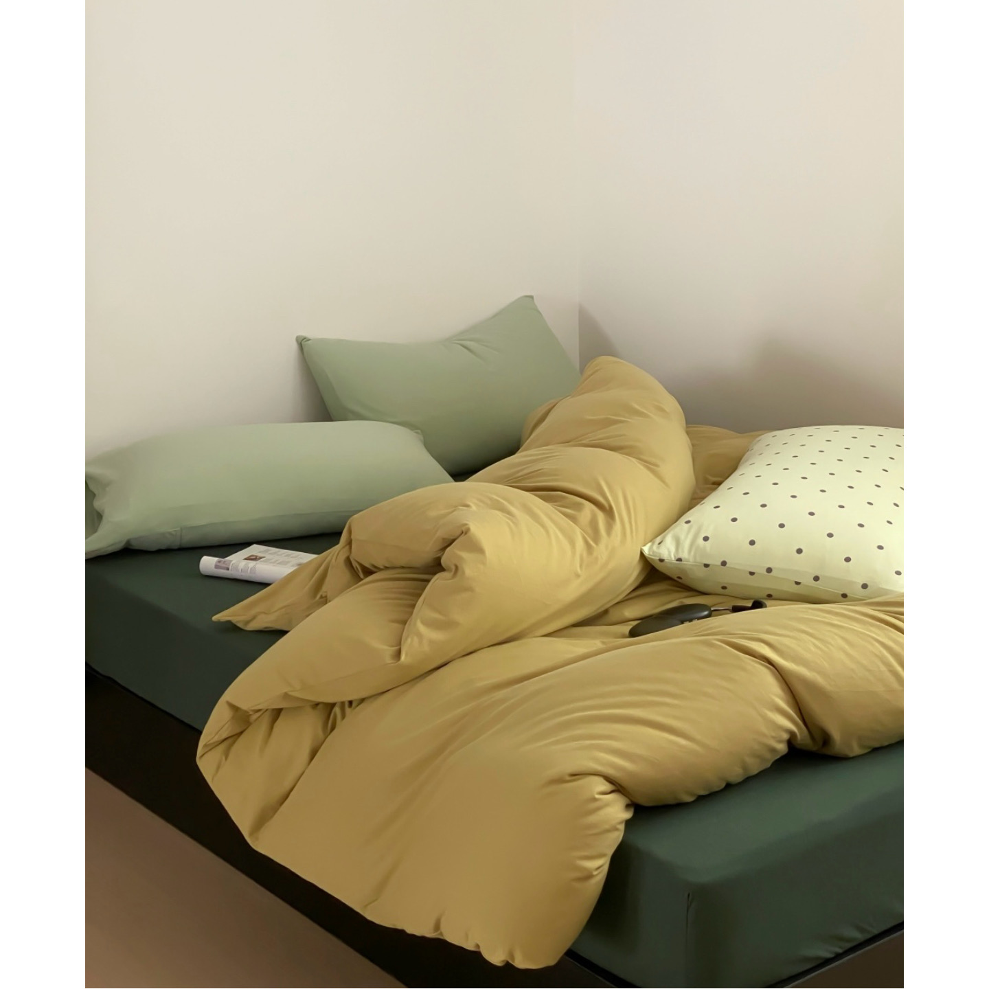 柔软针织棉撞色四件套