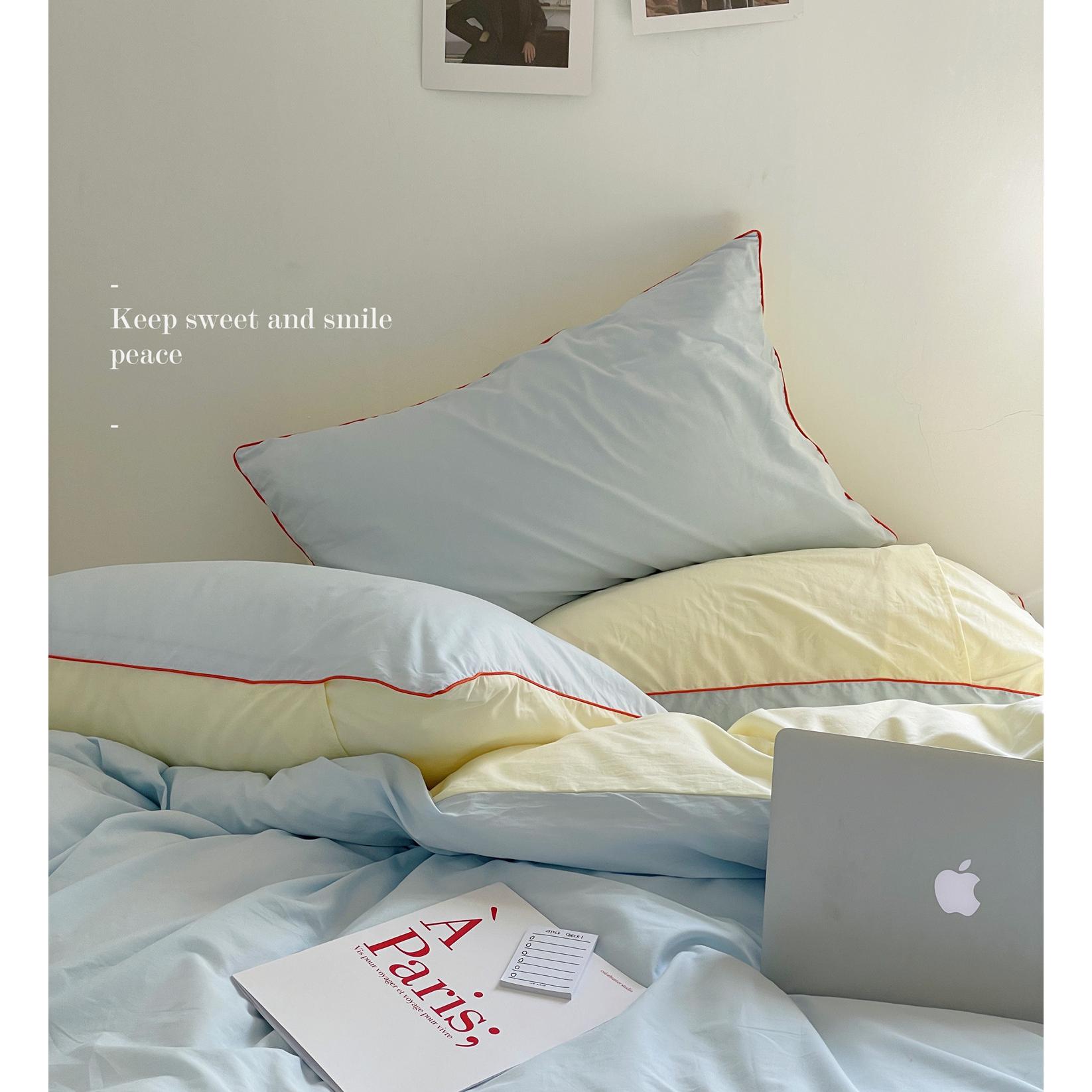 神秘蓝四件套全棉水洗棉北欧风