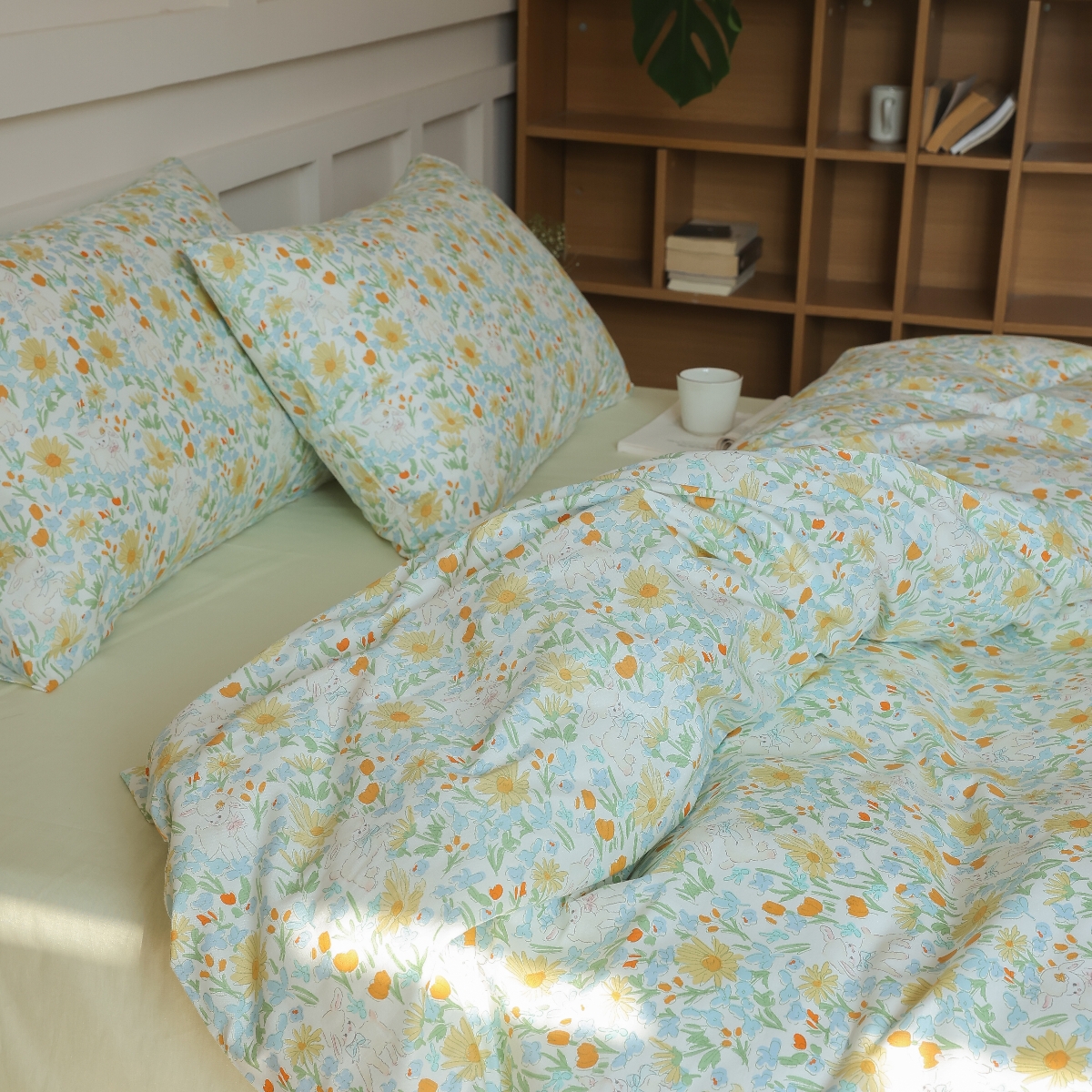 花间牧歌 美式全棉四件套花朵碎花法式纯棉三件套被套床单床笠1.8