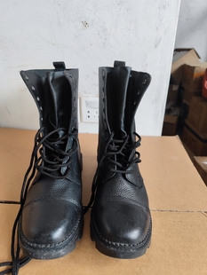 库存全新出口委内瑞拉全牛皮防砸防滑高腰机车靴登山靴