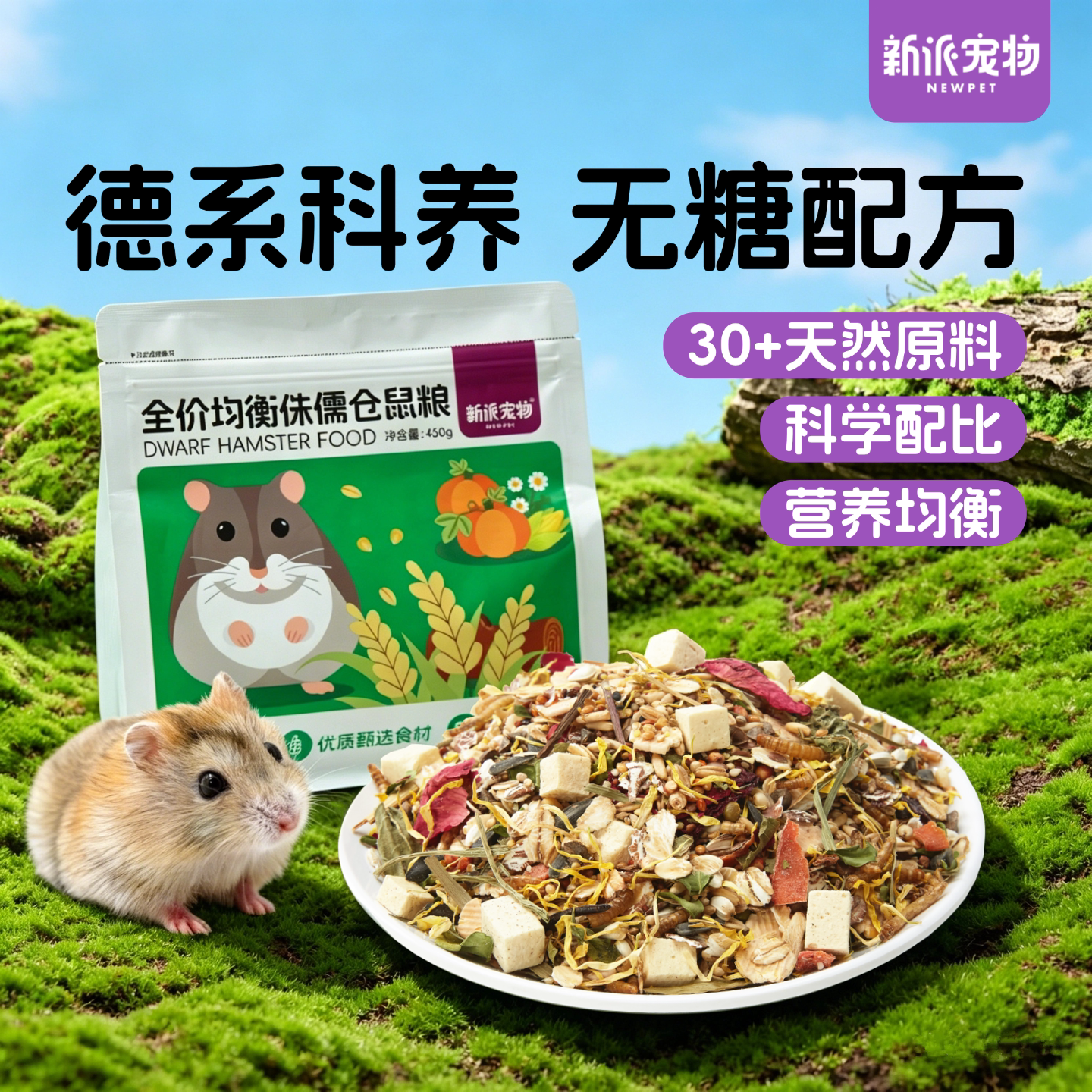 新派宠物全价均衡营养侏儒仓鼠粮