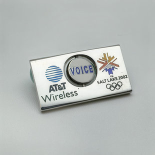 2002年盐湖城冬奥会 3D立体镂空五环滑雪板 机场行李箱移动徽章