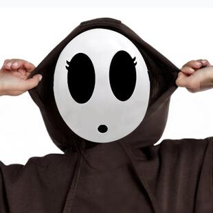 万圣节害羞小子Shy Mask塑料面具半脸头套Cospay动漫游戏道具 Guy