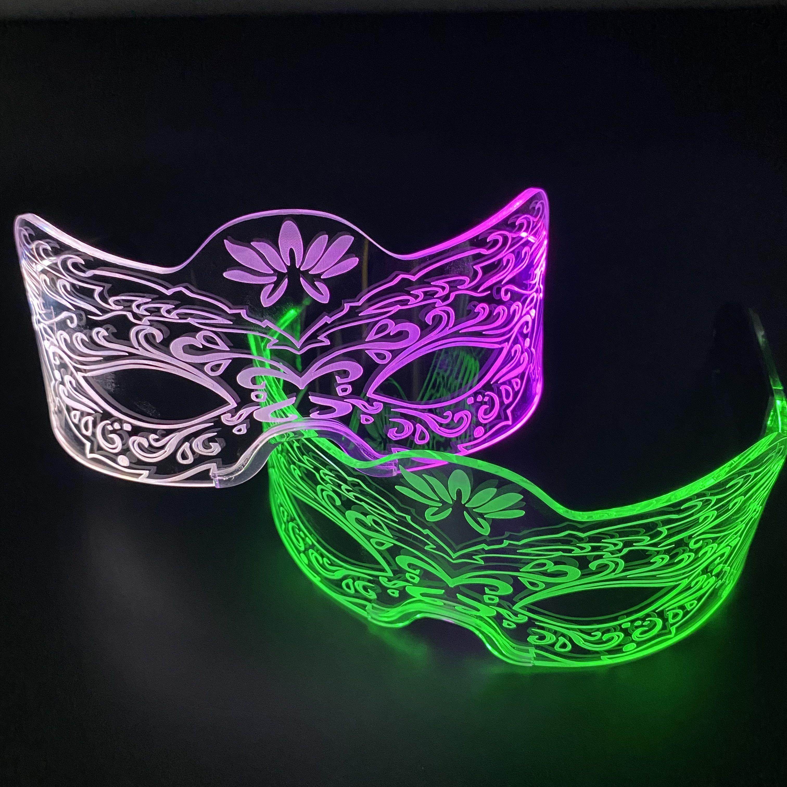 酒吧LED科技感发光半脸面具