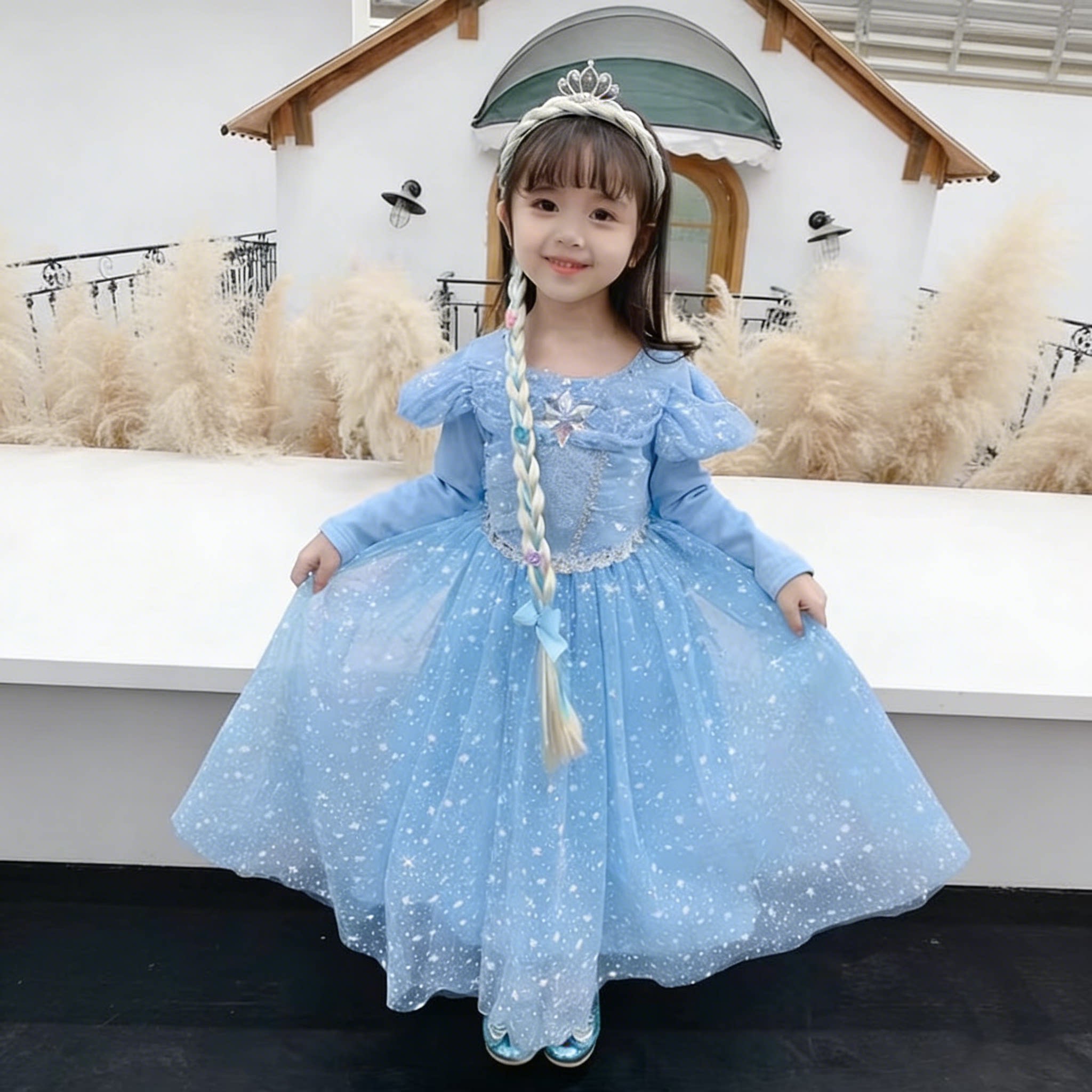 2026春季新款爱莎公主裙女宝宝洋气春装连衣裙女童生日礼服表演