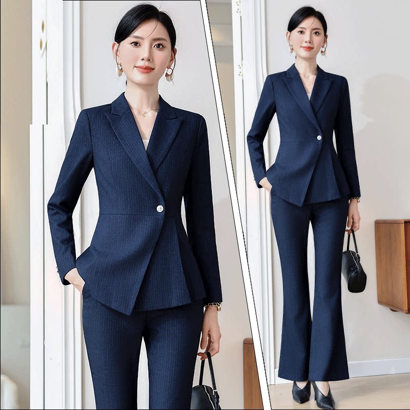 高级感西装套装女秋冬正式场合职业装小个子珠宝店前台接待工作服