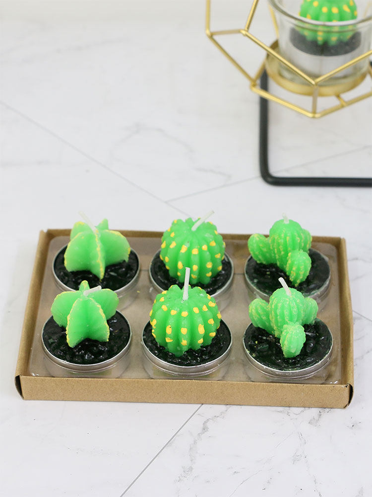 Frankfurt style Green cactus shape succulents candle ins Nordic candlestick Western candle