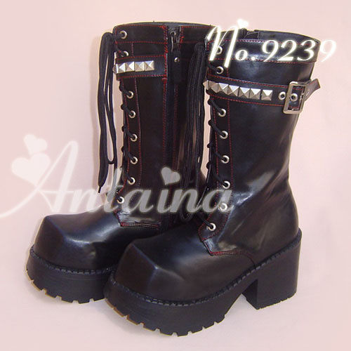 ◢an*tai*na*◣  cos punk欧美铆钉独销特殊菱型头punk靴 9033 -1