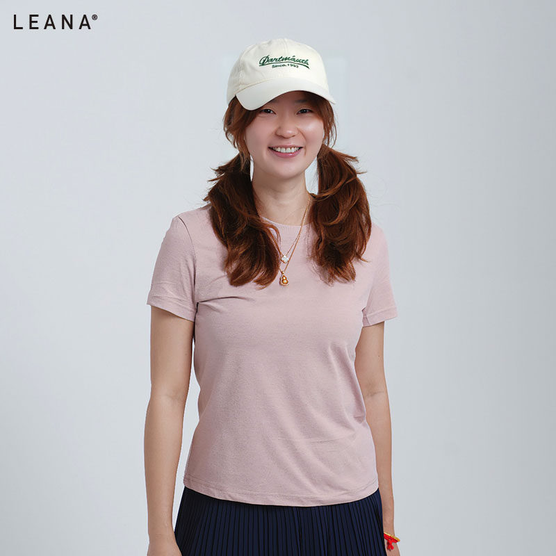 LEANA新品运动舒弹棉短袖休闲百搭时尚休闲上衣修身T恤LN0801