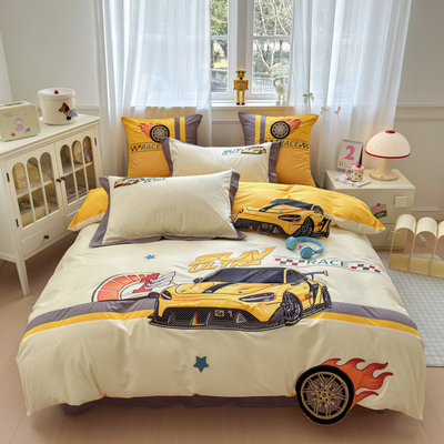 儿童四件套纯棉男孩赛车青少年