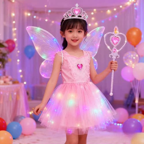 发光蝴蝶精灵翅膀cosplay道具圣诞节万圣节表演服装女孩生日礼物