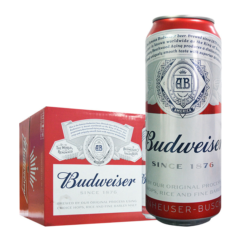 百威啤酒经典500ml *12罐装特价促销美式拉格Budweiser