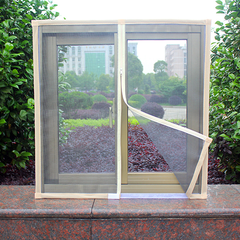 定做纱窗魔术贴自装隐形防蚊纱窗网拉链款式定制沙窗纱透气加密封