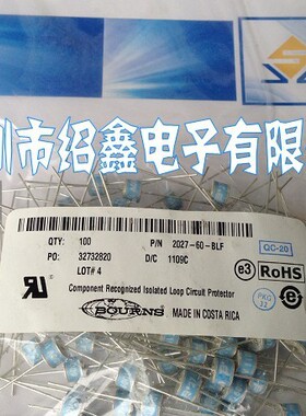 BOURNS放电管2027-60-BLF,2R600,BOURNS防雷管2027-60,2R600V