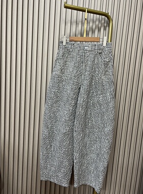 亚麻泡泡纱弯刀裤