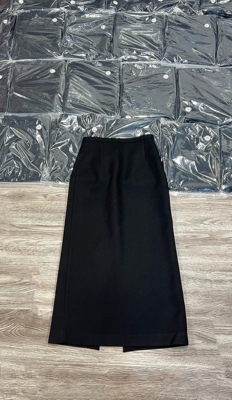 极简羊毛开叉半裙