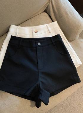 西装白色短裤高腰休闲裤子女ins潮百搭夏季2026新款心机开叉热裤